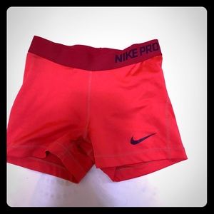 Nike compression shorts bright pink